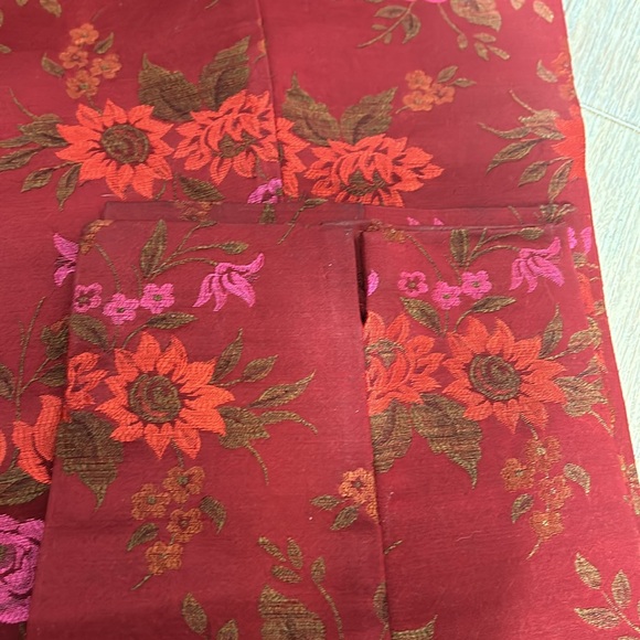 MARINA RINALDI Floral Metallic Jacquard wool acetate Pants in Burgundy waist 30 - Picture 14 of 16